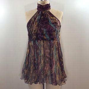 Catherine Malandrino Halter Top Print Tunic